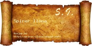 Spirer Ilona névjegykártya